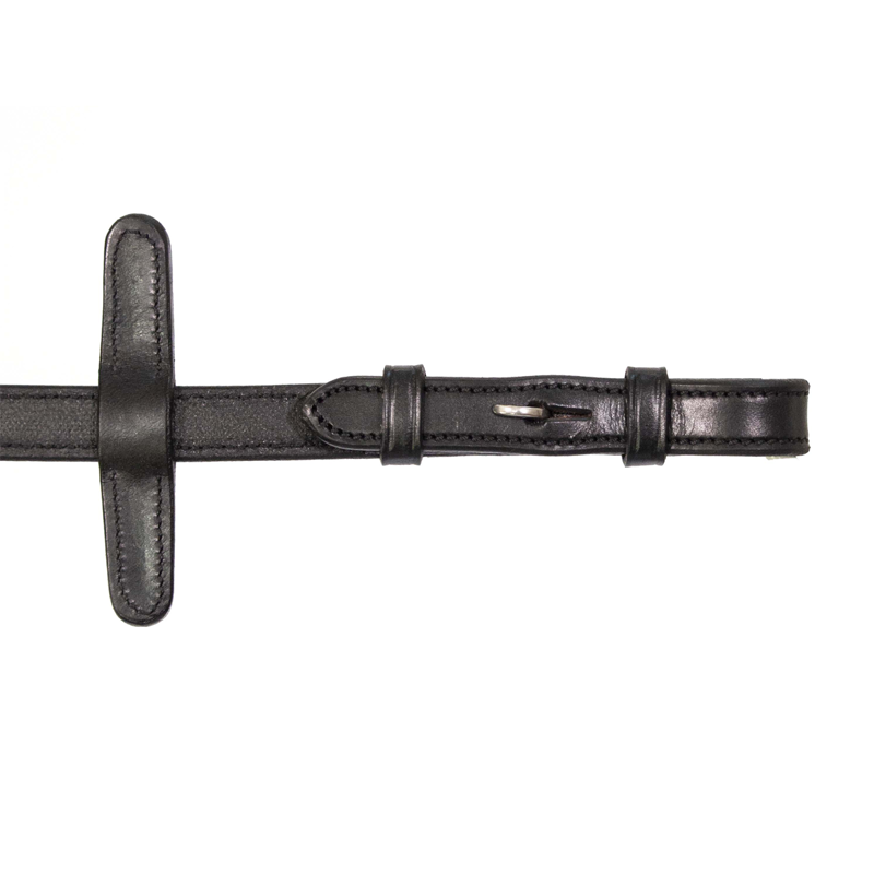 Henry James Xtreme Eventer Hybrid Rubber Reins with Leather Stoppers - Black-1